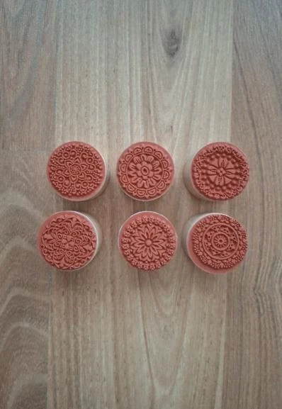 Carimbos para Scrapbooking em madeira - tema:"mandalas"